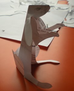 WonkyGiraffe origami folded hare